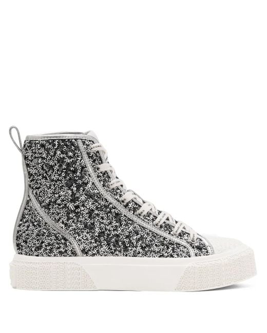 Sneakers Alte Con Paillettes di Marc Jacobs in Metallic