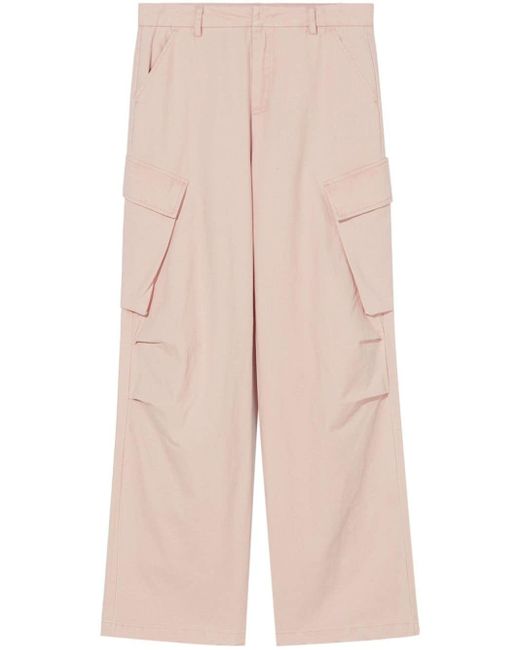 B+ AB Natural Twisted Cargo Pleat-knee Trousers