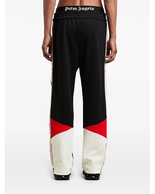 Palm Angels Red Paxhaas Contrast-Panel Track Pants for men