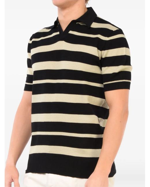Polo a rayas con manga corta Hōsio de hombre de color Black