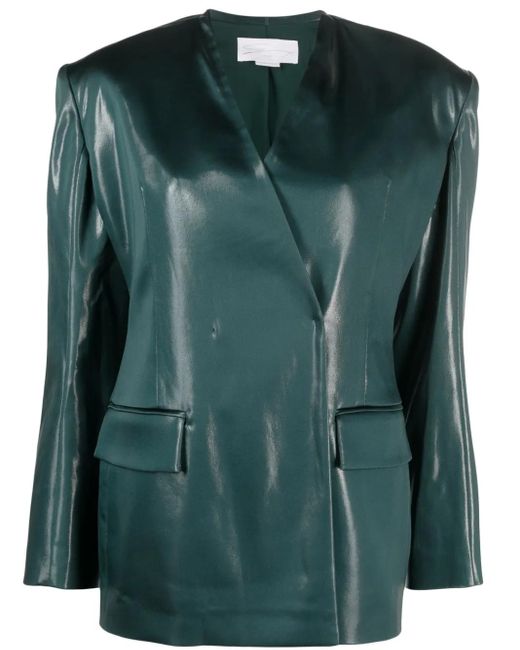 Blazer asimétrico con cuello en V Genny de color Green