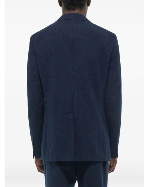 Fursac Blue Cotton Blazer for men