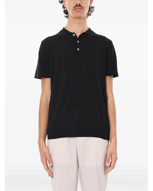 Daniele Fiesoli Black Polo En Coton À Manches Courtes for men