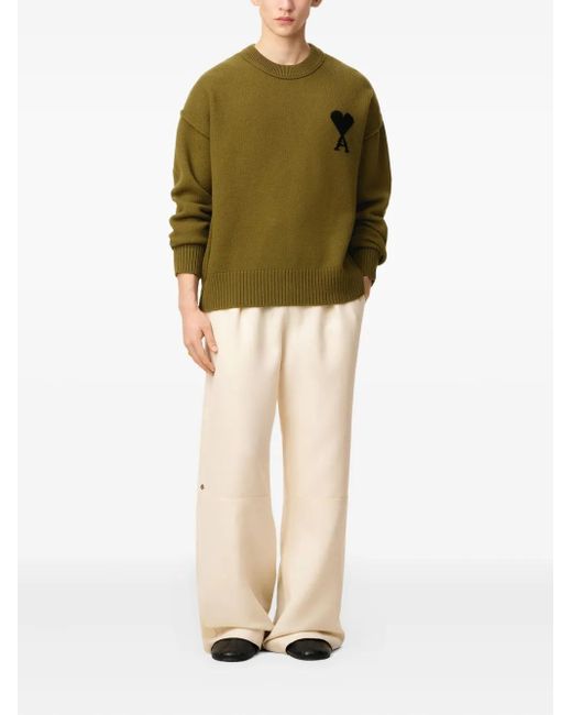 AMI Green Ami De Coeur Sweater