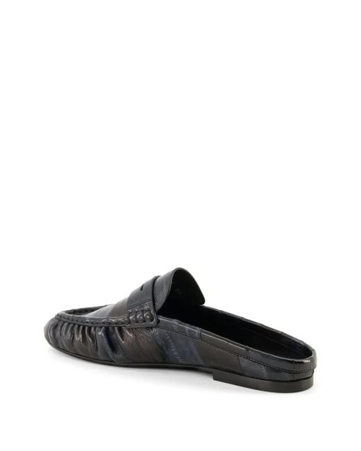 Saint Laurent Black Cassandre Eel-Leather Mules