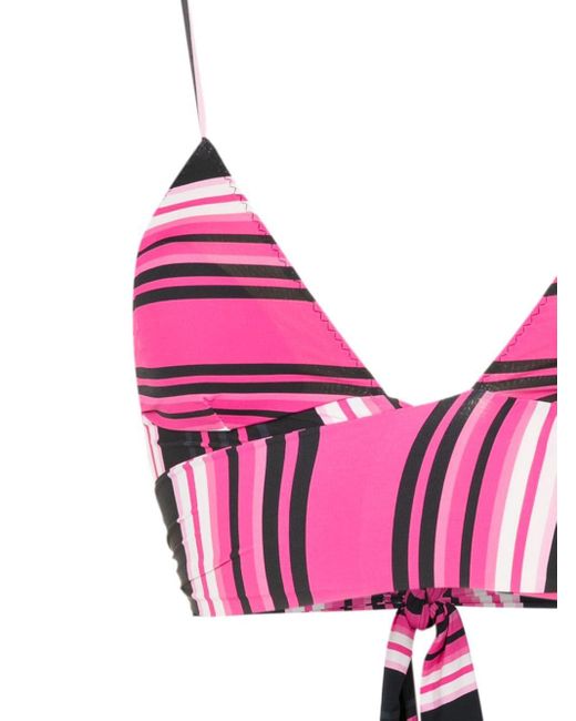 Clube Bossa Pink Havel Stripe-print Bikini Top