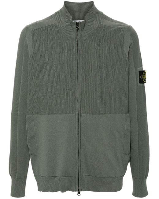 Stone Island Green Compasse-badge Knitted Cardigan for men