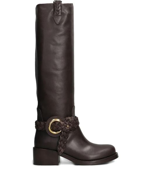 Zimmermann Black Helix Braided Buckle Boots