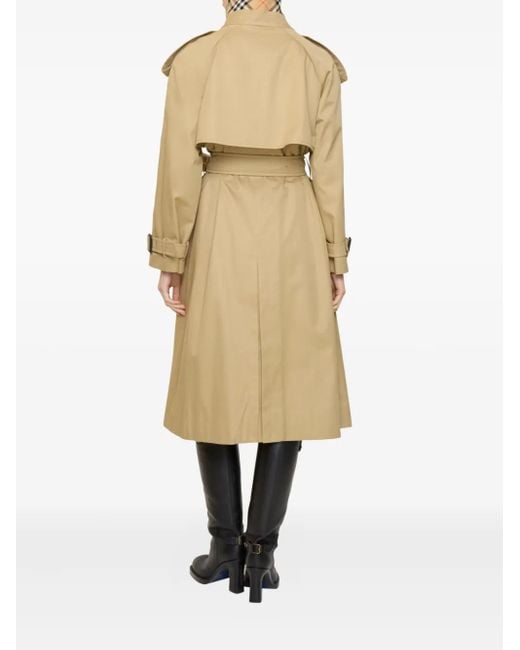 Burberry Natural Fitzrovia Double-Breasted Belted Trench Coat