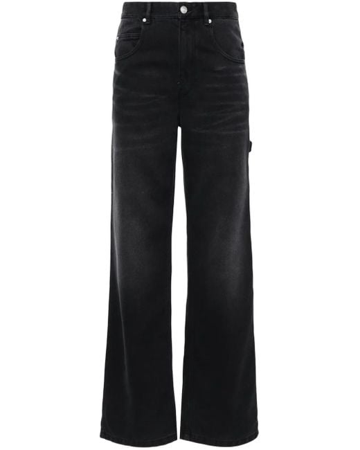 Isabel Marant Black Bymara Carpenter Wide-leg Jeans - Women's - Lyocell/polyester/cotton