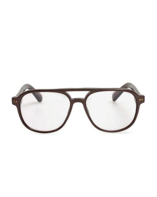 Jacquemus Brown Pilot-Frame Glasses