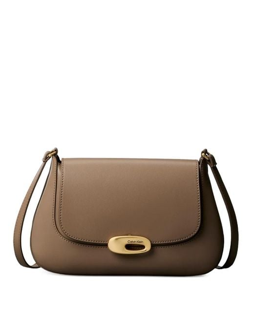 Calvin Klein Brown Sac Porté Épaule En Paille Tressée