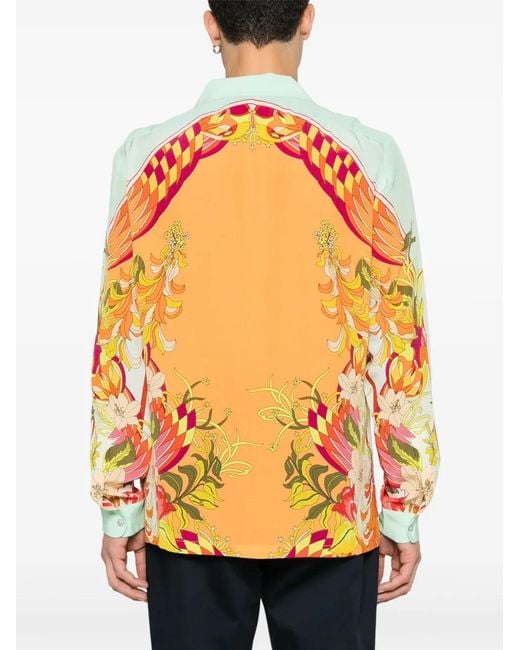 Camilla Orange Flower Child Society Shirt for men