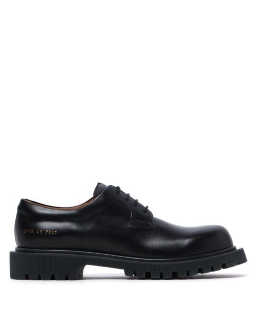 Common Projects Black Lace-up Leather Derby Shoes for men