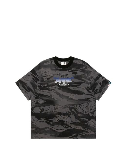 Aape By A Bathing Ape Black T-Shirt À Imprimé Camouflage for men