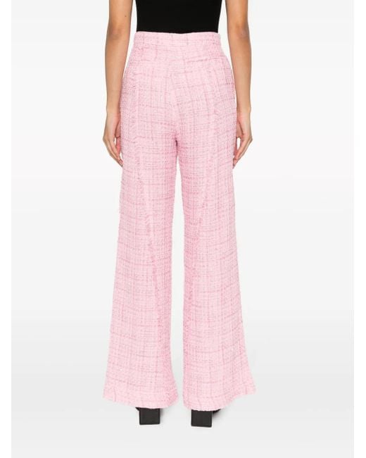 Gcds Pink Tweed Tailored Trousers