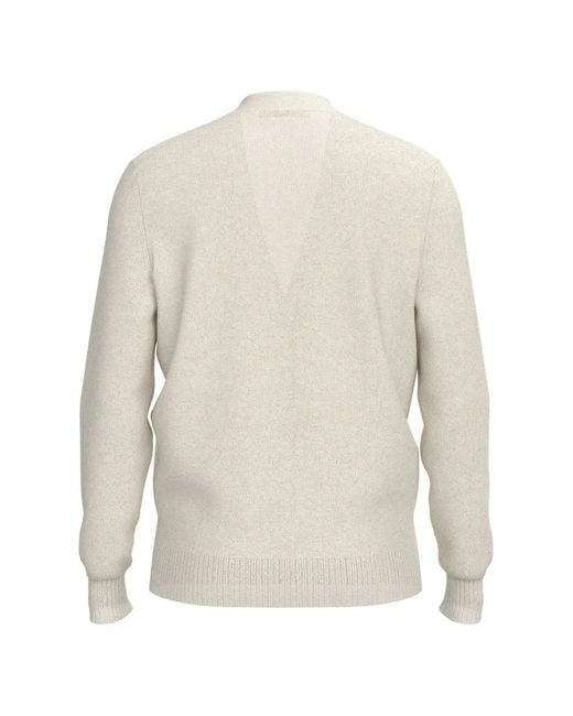 Boss White X Beckham Patch-Pocket V-Neck Cardigan for men