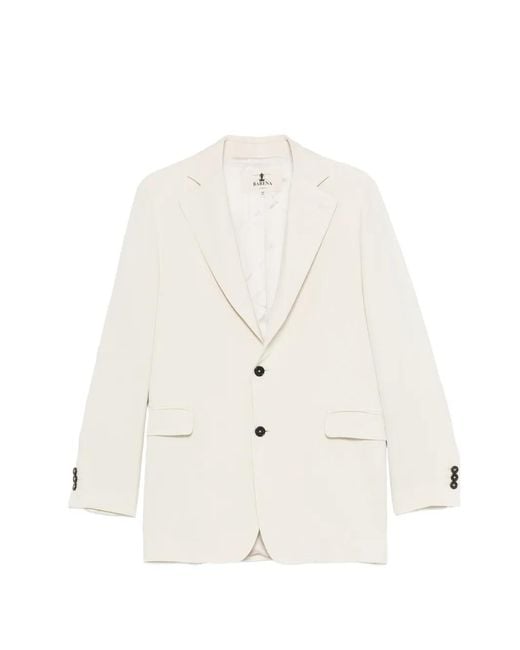 Blazer Con Bolsillos Con Solapa Barena de color White
