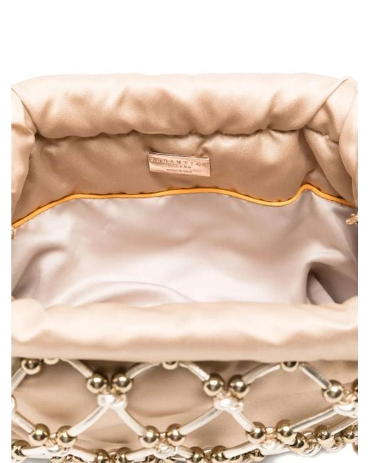 Clutch Con Perline di Rosantica in Natural