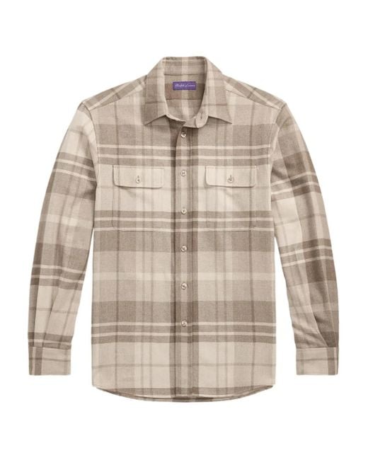 Ralph Lauren Natural Check-Patterned Long-Sleeve Shirt for men