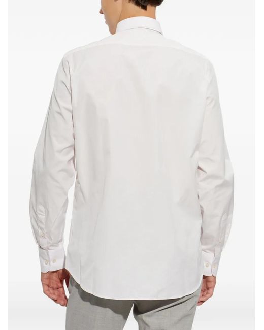 Paul & Shark White Soffio Button-Down Chest-Pocket Shirt for men