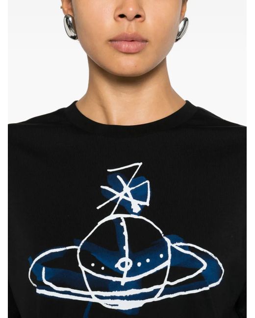 Vivienne Westwood Black Orb-Print T-Shirt