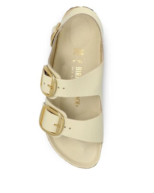 Birkenstock Multicolor Milano Big Buckle, Natural Lea Shoes