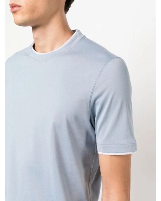 Camiseta con cuello redondo Brunello Cucinelli de hombre de color Blue
