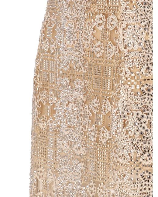 Ermanno Scervino White Crystal-embellished Lace Midi Dress