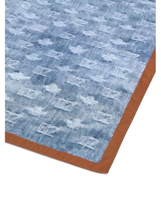 DSquared² Blue Monogram-Print Foulard for men