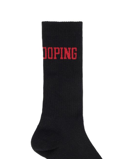 MSGM Black Lettering Socks for men