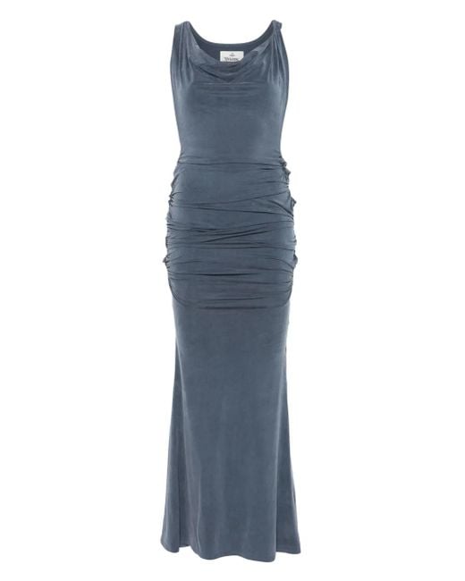 Abito Lungo Con Ruches di Vivienne Westwood in Blue