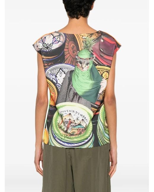 The Artistylist Blue Graphic-Print T-Shirt