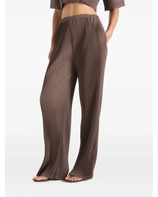 Manière De Voir Brown Lila Pleated Wide-Leg Trousers