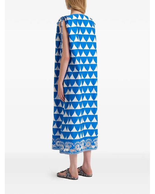Maliparmi Blue V-Neck Midi Dress