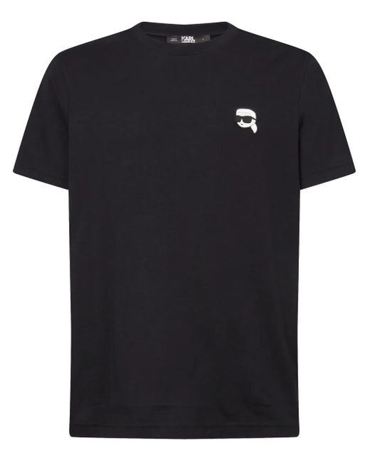 Karl Lagerfeld Black Ikon-Print T-Shirt for men