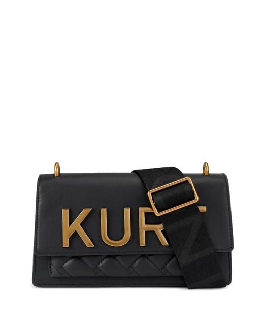 Kurt Geiger Black Shoreditch East West Quilted Logo-Plaque Shoulder Bag