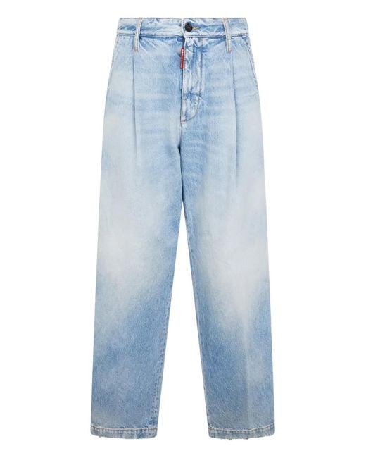 DSquared² Blue Pleated Trousers for men