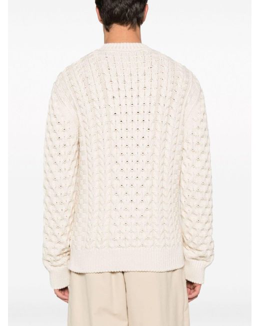 Givenchy 4G Pullover mit Zopfmuster in Natural für Herren