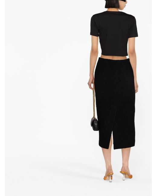 Alessandra Rich Textured Pencil Skirt in Black | Lyst Canada