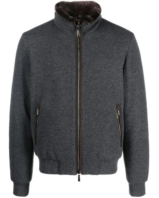 Moorer Gray Quilted Wool-Cashmere Jacket for men