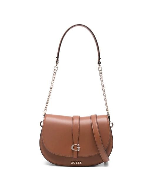 Guess White Small Carrie Shoulder Bag