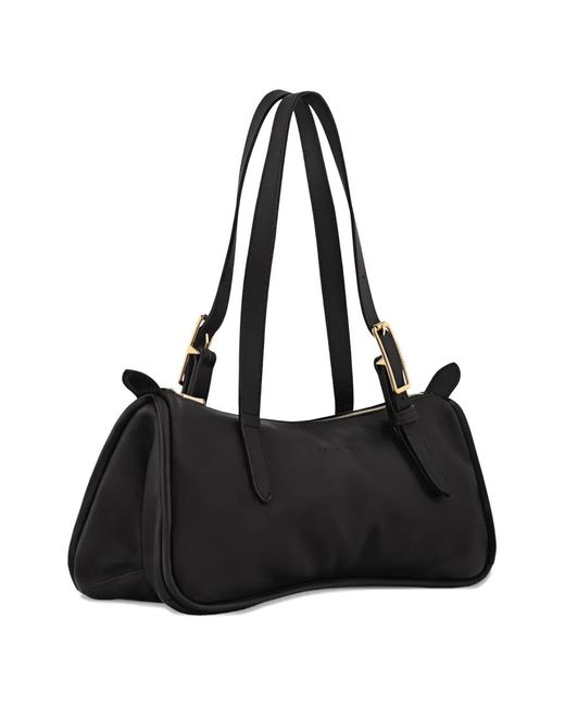 Longchamp Black L Looong Buckle-Strap Shoulder Bag