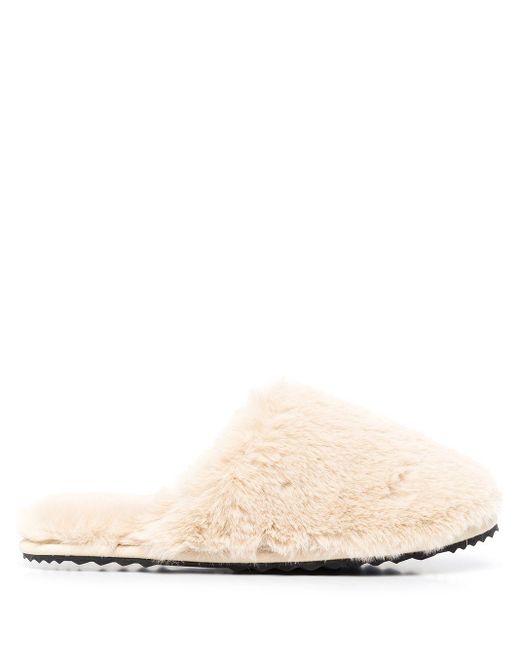 Apparis Melody Faux-fur Slippers in Natural | Lyst