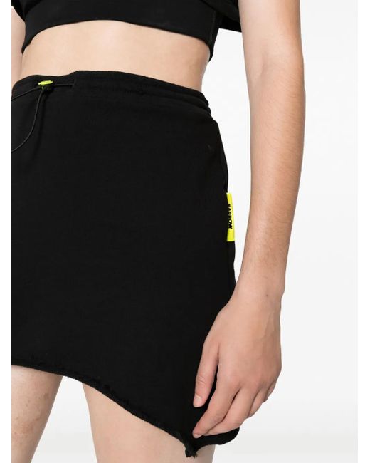 Barrow Black Drawstring-Fastening Cotton Miniskirt