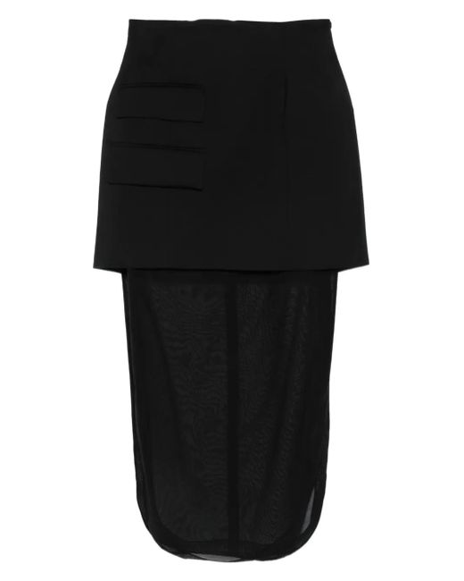 A.W.A.K.E. MODE Midi-Rok Met Zakdetail in het Black