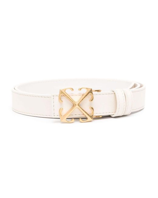 New Arrow leather belt Off-White c/o Virgil Abloh de color White