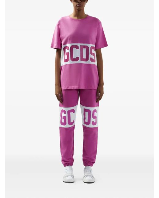 Gcds Pink Logo-Print Track Pants