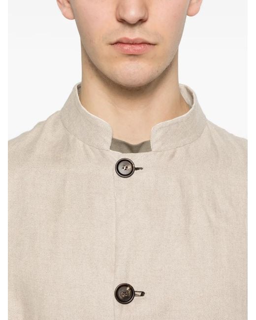 Eleventy White Reversible Button-Up Jacket for men