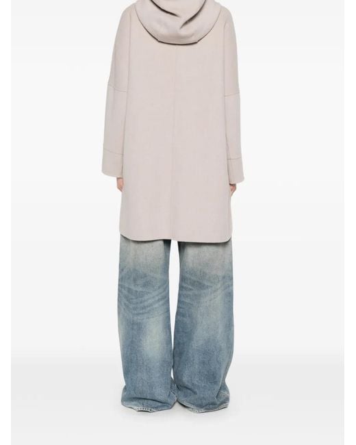 Max Mara White Doudoune Zippée À Capuche